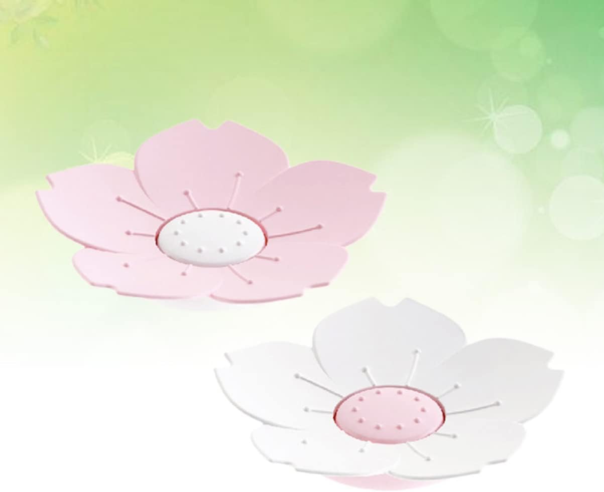 6 Pcs Cherry Blossom Soap Dish with Cartoon Design for Kids