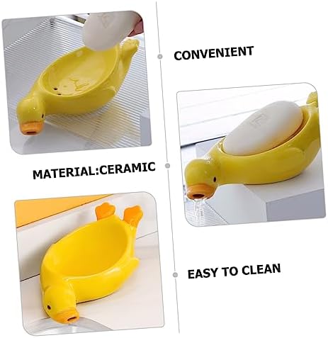 LIFKOME Ceramic Soap Holder - 10cm Yellow
