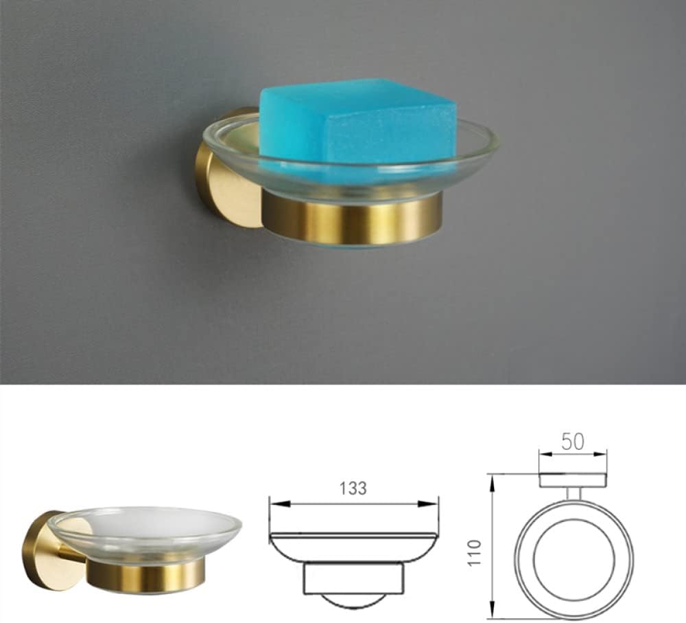 Gold-Plated Towel Bar Rail with Soap Dish