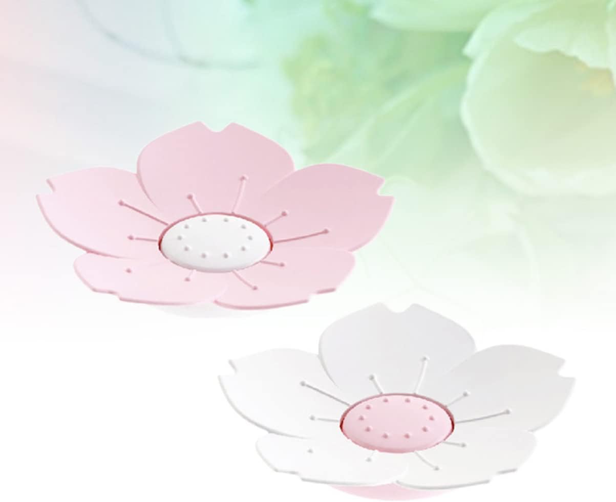 6 Pcs Cherry Blossom Soap Dish with Cartoon Design for Kids