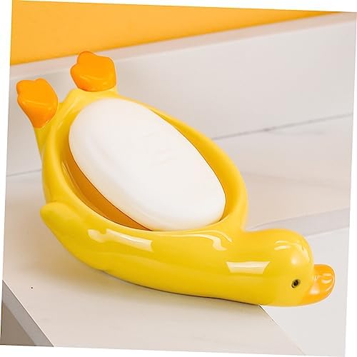Yellow Soap Dish Ceramic Cartoon Decorative Holder