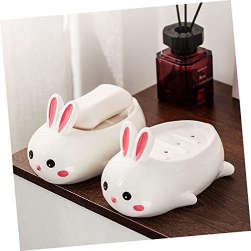 Ceramic Rabbit Soap Dish - Adorable Self-Draining Bathroom Decor