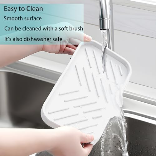 Silicone Soap Dish with Drain and Non-Slip Grid
