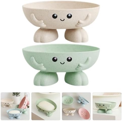 Cabilock 2-Piece Cartoon Soap Holder Trawarning-Style for Bathrooms Already