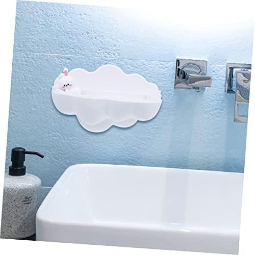 Homoyoyo Cartoon Cloud Wall-Mounted Soap Dish Punch Holder Self-Draining Design