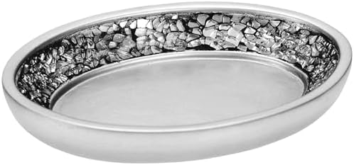 Crackled Glass Soap Dish for Bathroom Decor