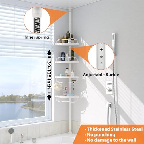 Adjustable Durable Shower Caddy with 4 Layers for Bathroom Storage