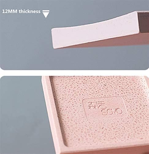 JUNMIN Diatomite Soap Dish Rectangle Pink