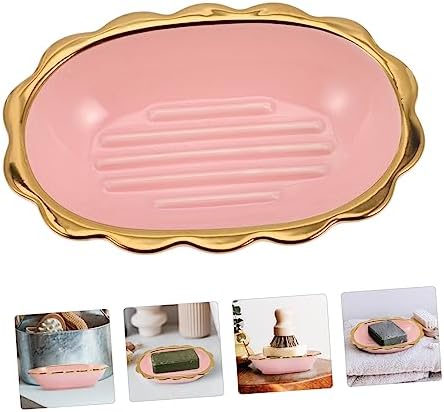Zerodeko Ceramic Soap Dish Luxury with Elegant Design for Home Kitchen