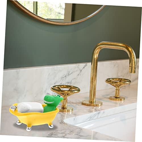 Cute Dinosaur Soap Dish Sponge_holder Small Box Drainage Design Boys and Girls