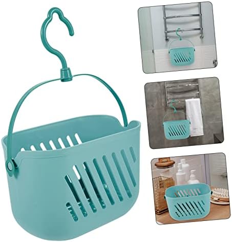 FonDotin Hanging Shower Basket Organizer with Blue Hook for Bathroom Storage