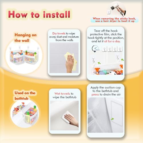 Multi-Use Bath Toy Organizer - Corner Wall Mount
