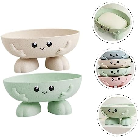 Set of 2 Bar Soap Dishes for Bathroom Drainage and Storage
