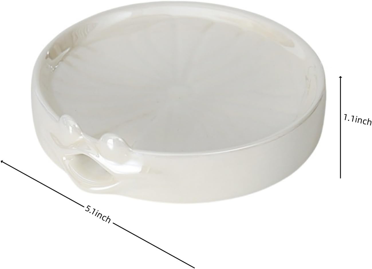 Lotus Leaf Frog Shaped Ceramic Self-Draining Soap Dish White