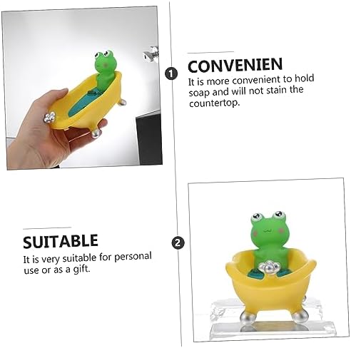 TINEASUR Frog-shaped Soap Dish - Draining Safe for Home Travel Use