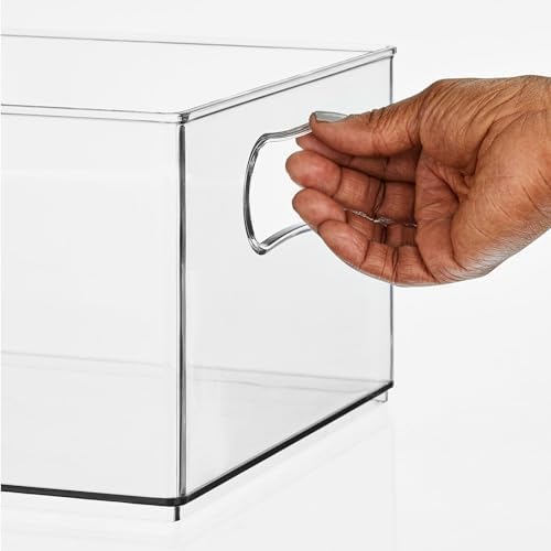mDesign Deep Plastic Stackable Storage Organizer Bin for Bath
