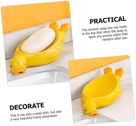 Duck Soap Holder Case Ceramic Sink Bathroom Organizer