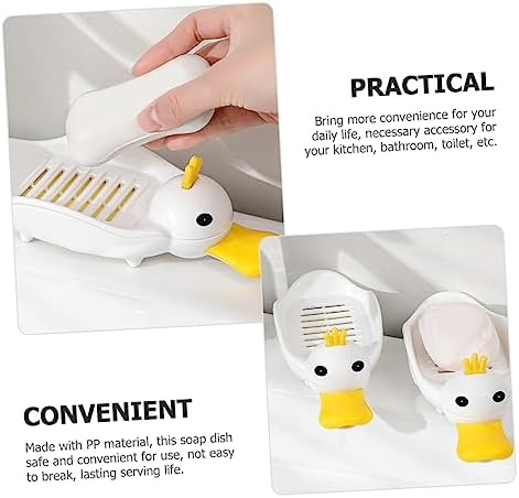 GLEAVI Cute Duck Shape Self-Draining Soap Dish