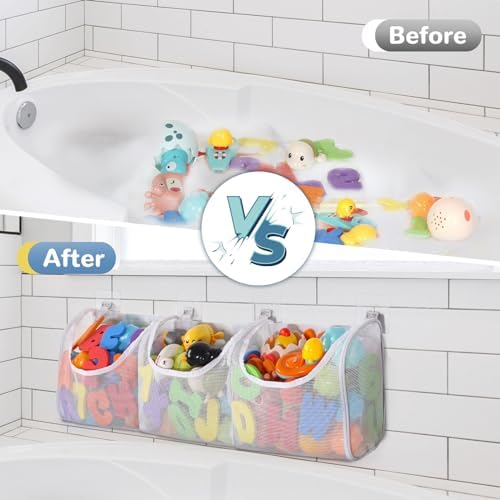 DOCMON Bath Toy Storage with 3 Compartments