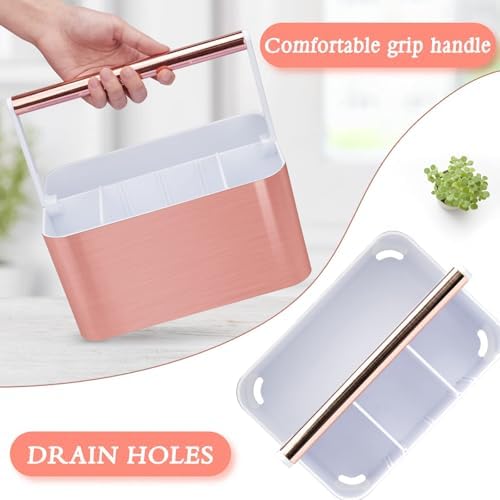 Portable Shower Caddy Tote with Handles Pink