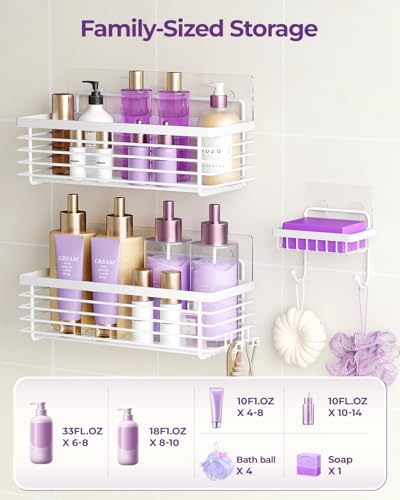 3-Pack Stainless Steel Shower Caddy