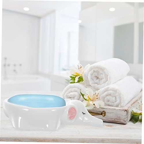 GLEAVI Ceramic Elephant Soap Dish with Drainage