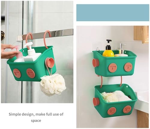 Shower Storage Organizer With Hooks Blue LZ 042901