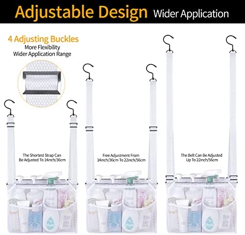 4 Storage Pockets Adjustable Mesh Bathroom Bag