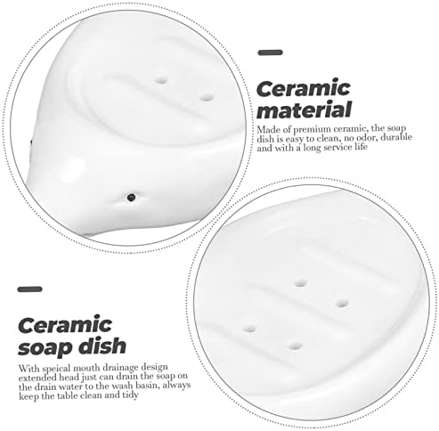 Elegant Self-Draining Ceramic Dolphin Soap Dish