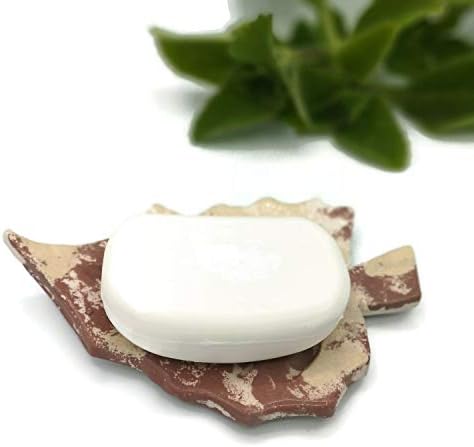 Handmade Brown Leaf Ceramic Soap Dish for Bar Soap AutumnSoapHolder
