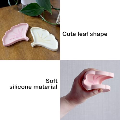 Self Draining Silicone Soap Dish 2 Pcs Ginkgo Leaf Shape