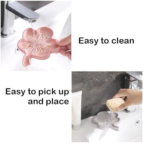3PCS Self Draining Soap Dish with Flower Shape