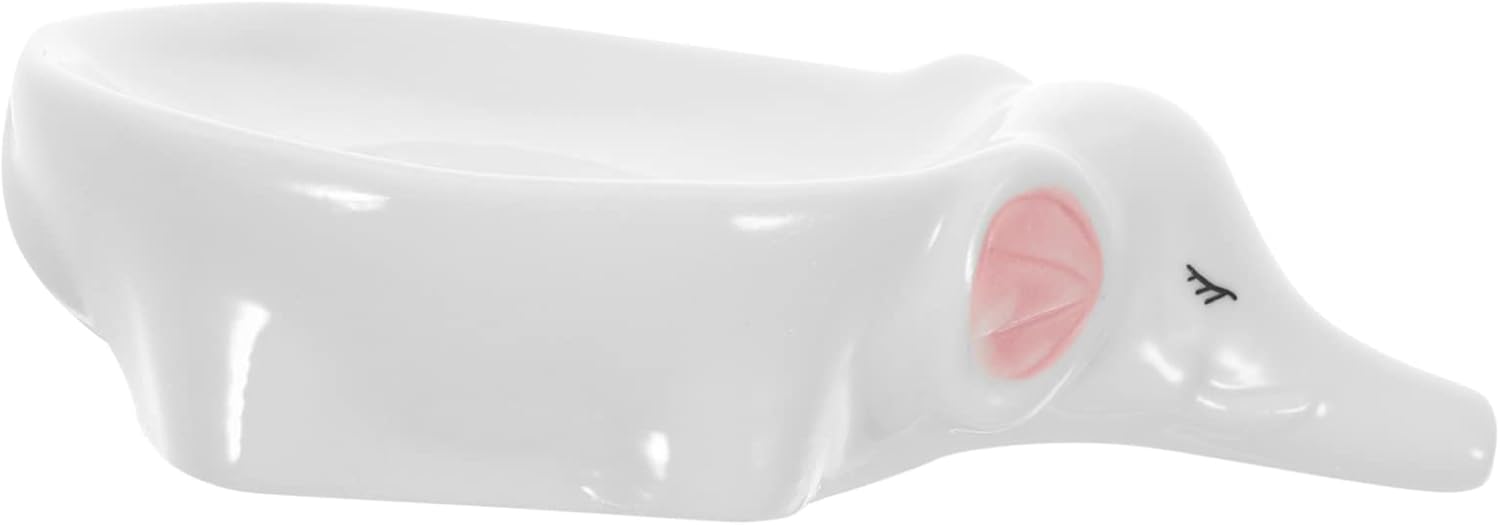 KOONTTY Self-Draining Ceramic Elephant Soap Dish