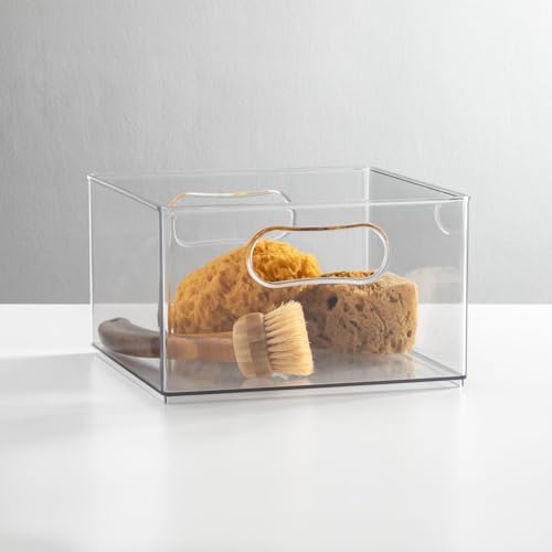 mDesign Deep Plastic Stackable Storage Organizer Bin for Bath