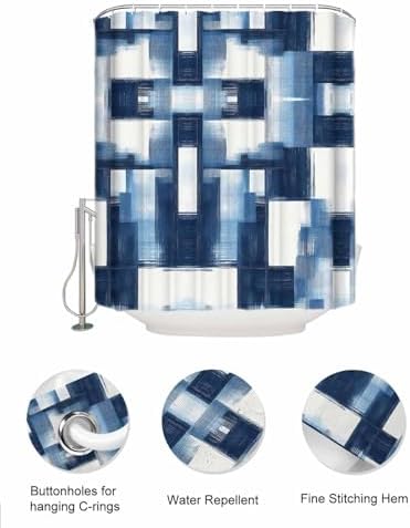 ZFUNCING 10-Pockets Mesh Organizer Abstract Blue White Waterproof Bath Use