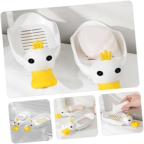 Cute Plastic Soap Dish Self-Draining Animal Design Space-Saving