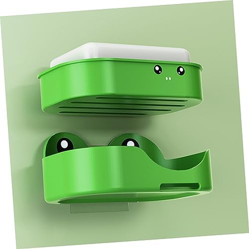 Cute Frog Wall-Mounted Soap Dish PPS Material Easy to Install