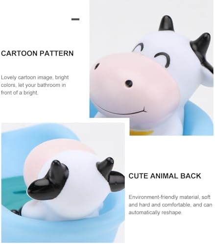 Mini Plastic Bathtub Soap Holder with Funny Animal Design in Blue