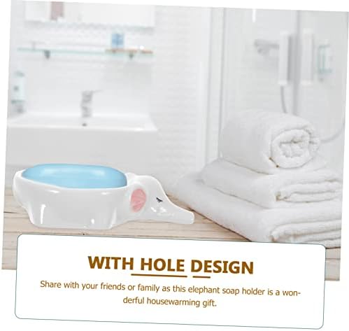 Adorable Elephant Self-Draining Ceramic Soap Dish