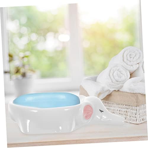 KOONTTY Self-Draining Ceramic Elephant Soap Dish