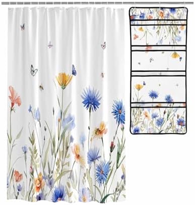 ZFUNCING Mesh Shower Organizer with 10 Pockets Waterproof Stylish for Bathroom