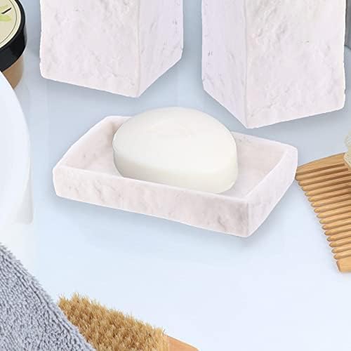 Evid Eco - White Stone Effect soap dispenser tray