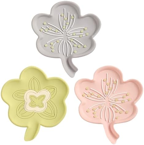 3PCS Self Draining Soap Dish with Flower Shape