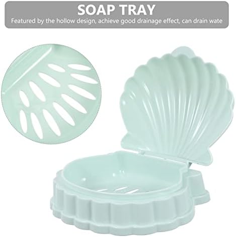 2-Piece Shell Soap Dish Holder for Bathroom Travel Use