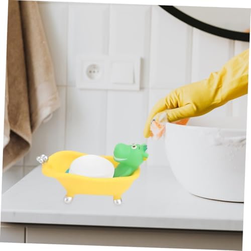 2pcs Cute Cartoon Animal Soap Holder Draining Tray for Bathroom