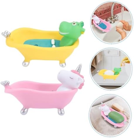 2pcs Cute Cartoon Soap Dish for Bathroom and Shower