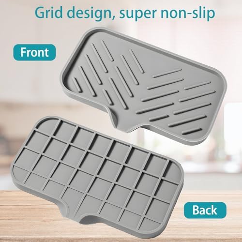 Durable Silicone Soap Dish with Drain Spout for Bathroom Sink
