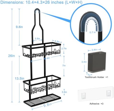 Stylish 3-Tier Hanging Shower Caddy for Your Bathroom