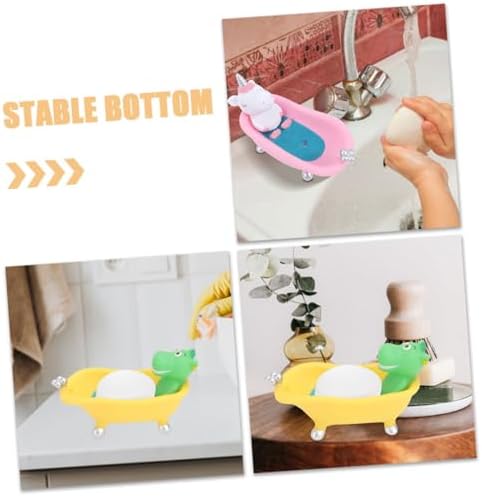 2pcs Cute Cartoon Animal Soap Holder Draining Tray for Bathroom