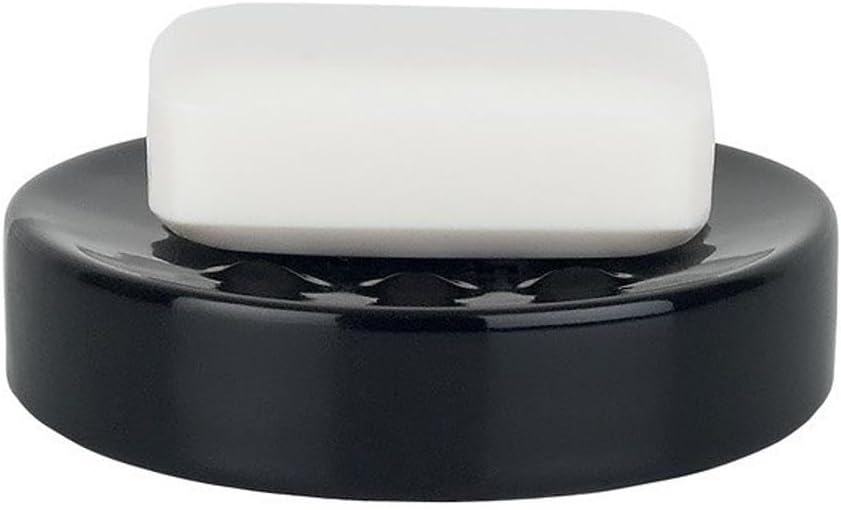 Spirella Tube Stoneware Soap Dish Black Timeless Design Durable Stylish
